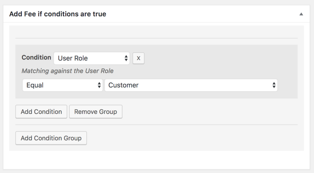 Set fees based on user role