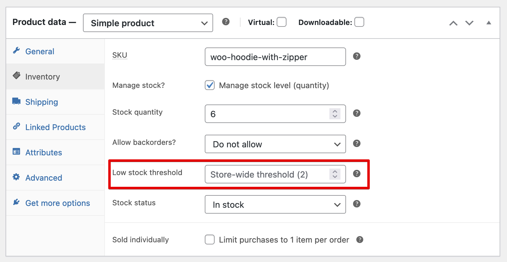 WooCommerce-Product-Low-Stock-Threshold