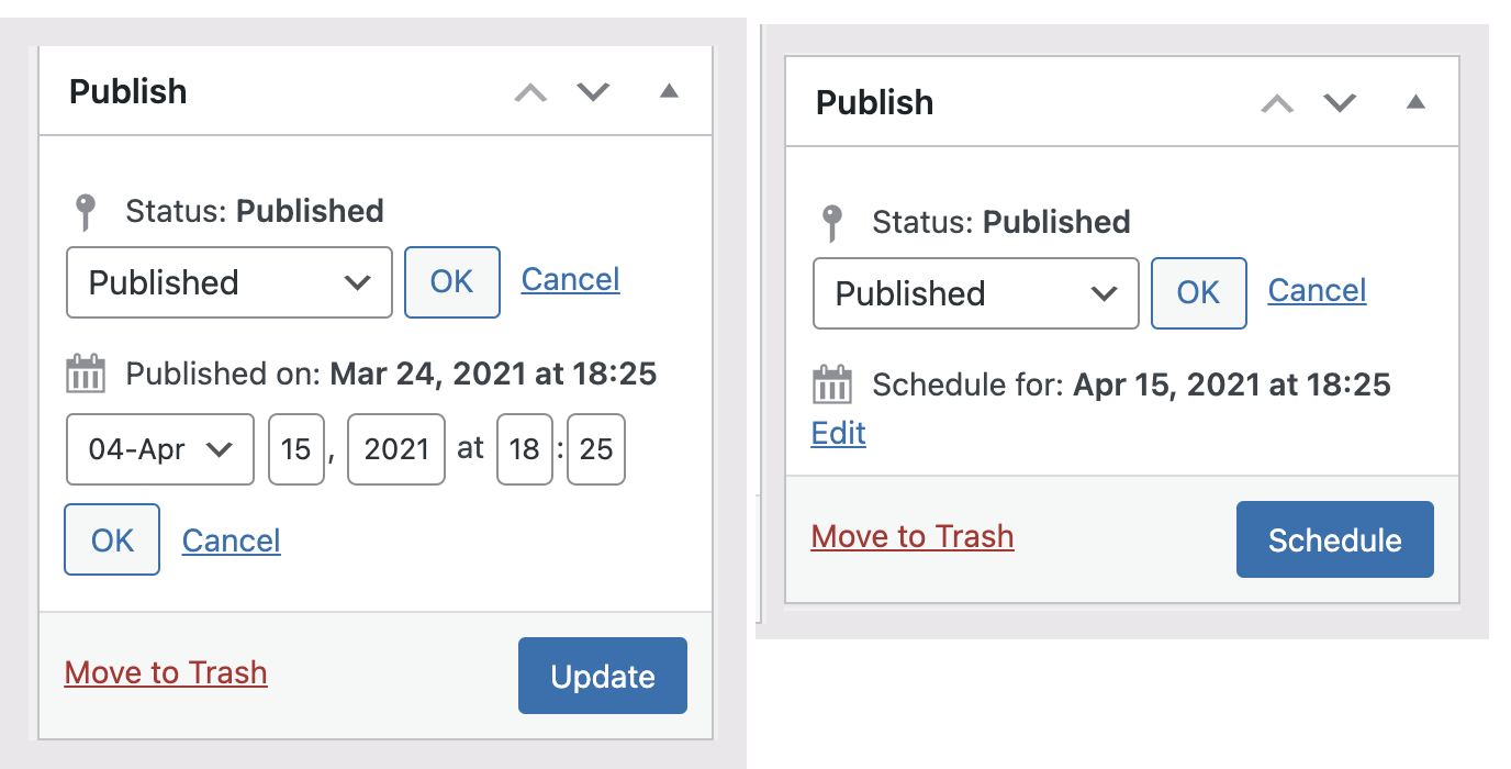 Scheduled price change
