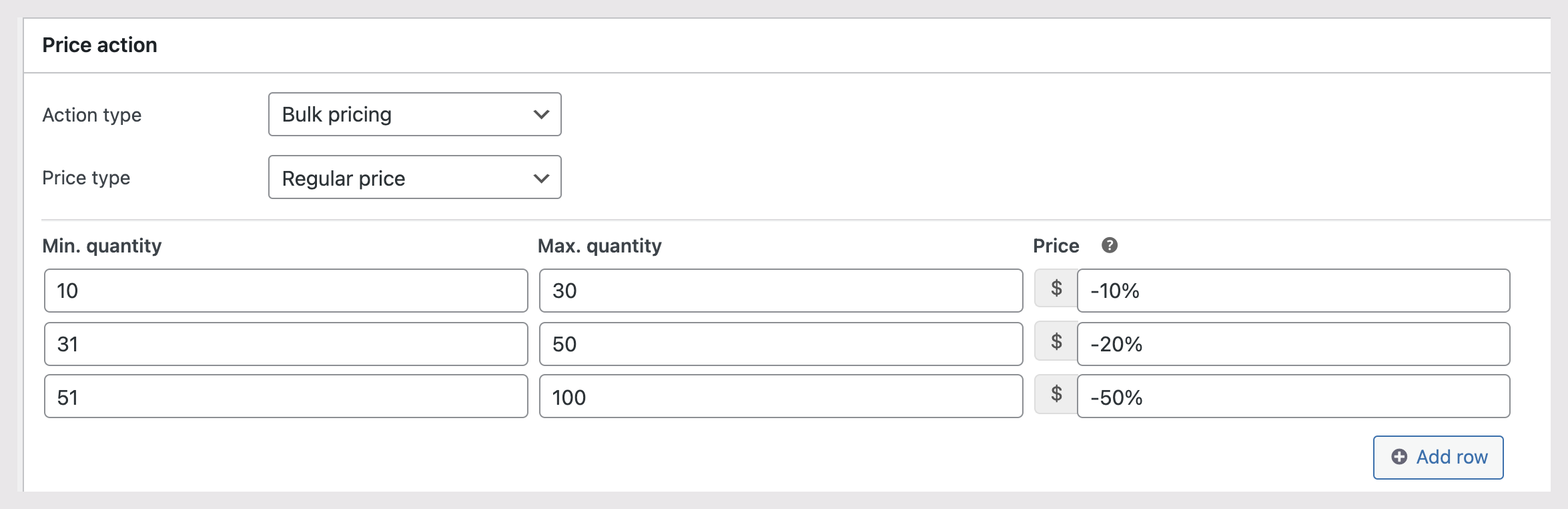 Tiered Pricing Option